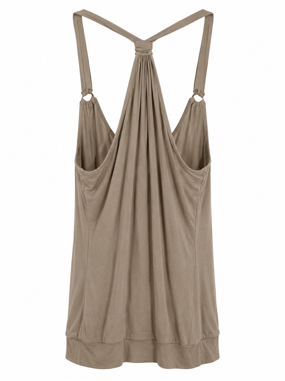 Sexy Draped Knit Top with Rhinestones – Size L – Beige – Viscose – Made in Europ - Picture 7 of 9
